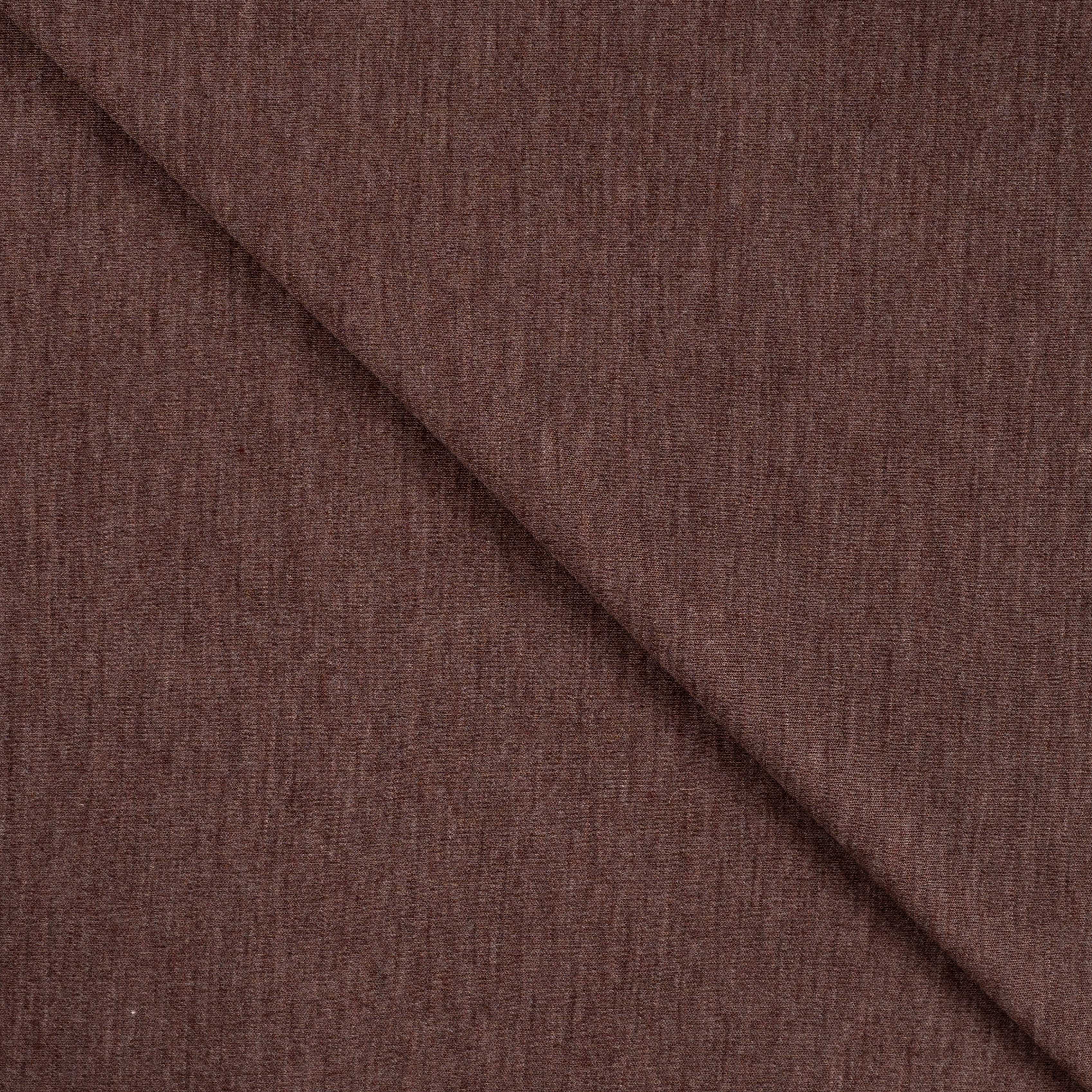 Pure Merino Wool Sweater Knit in Brown Melange