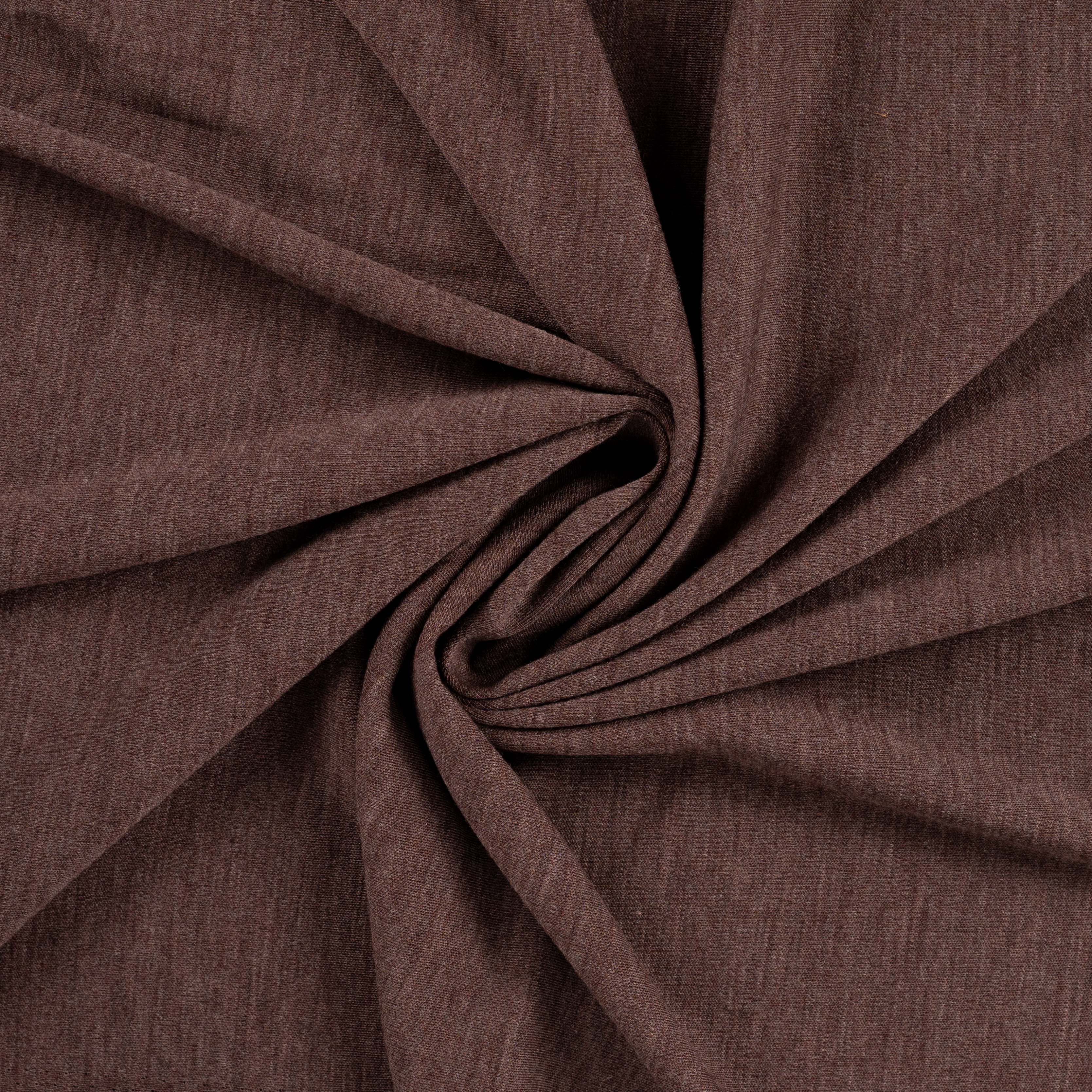 Pure Merino Wool Sweater Knit in Brown Melange
