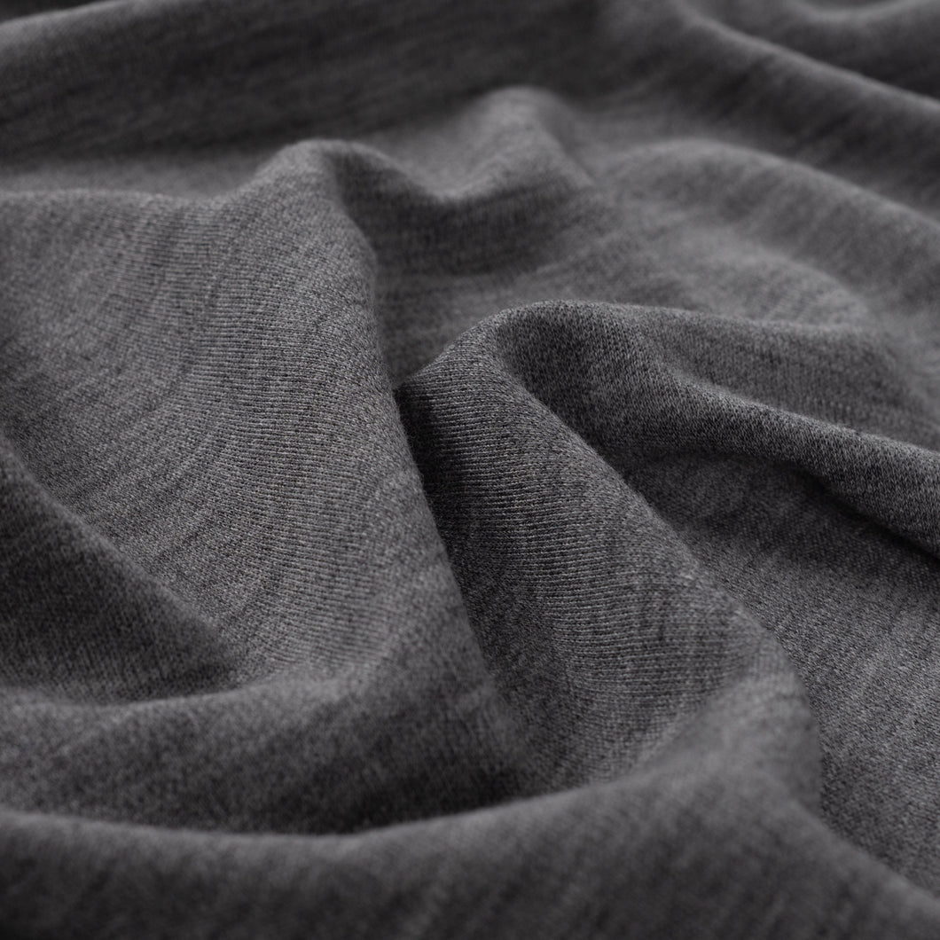 Pure Merino Wool Sweater Knit in Grey Melange