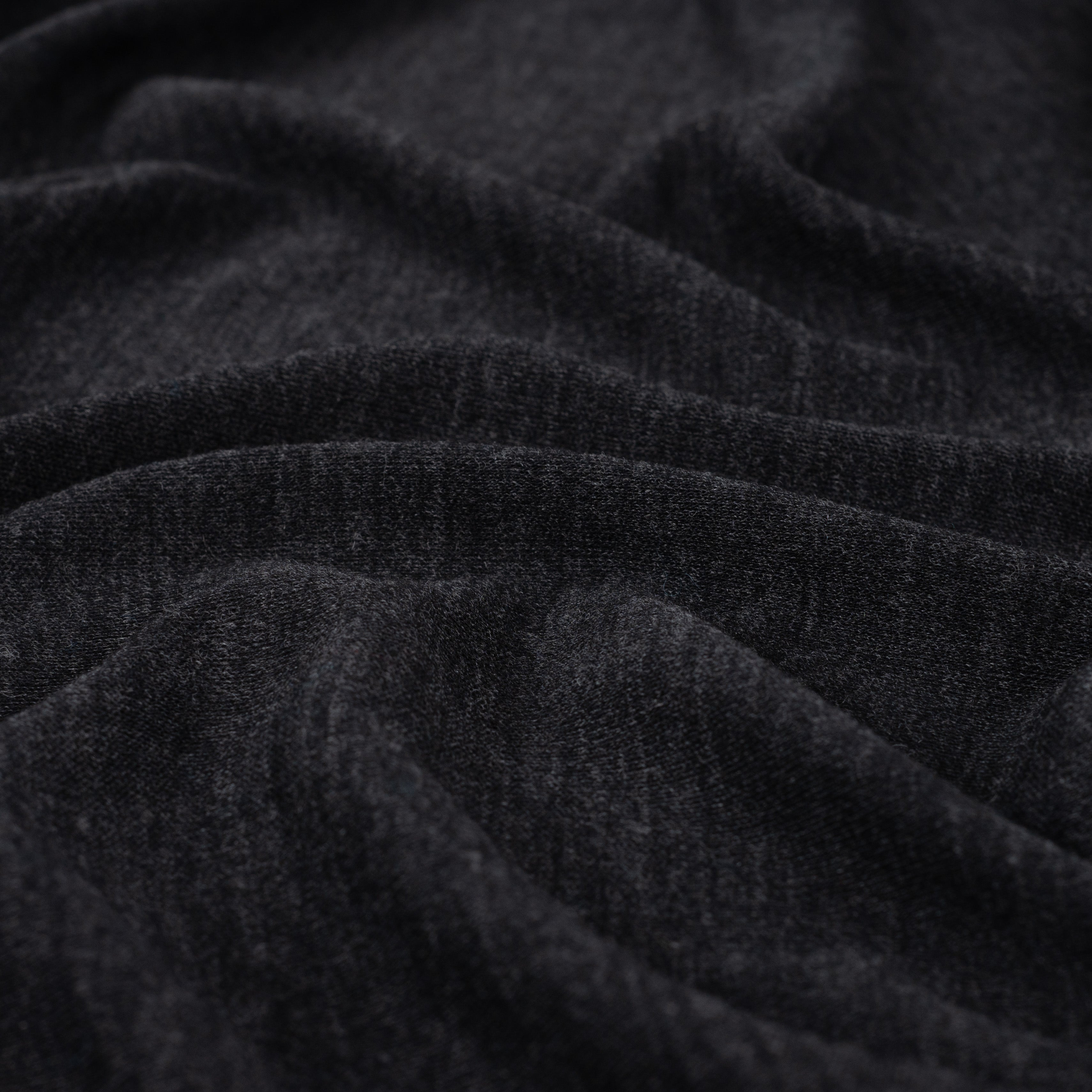 Pure Merino Wool Sweater Knit in Anthracite Melange