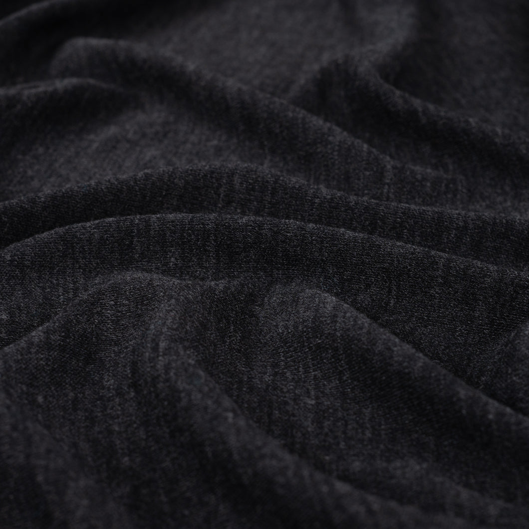 Pure Merino Wool Sweater Knit in Anthracite Melange
