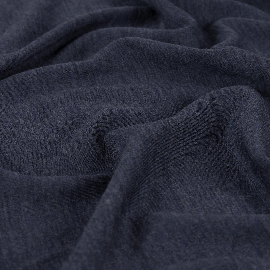 Pure Merino Wool Sweater Knit in Navy Melange