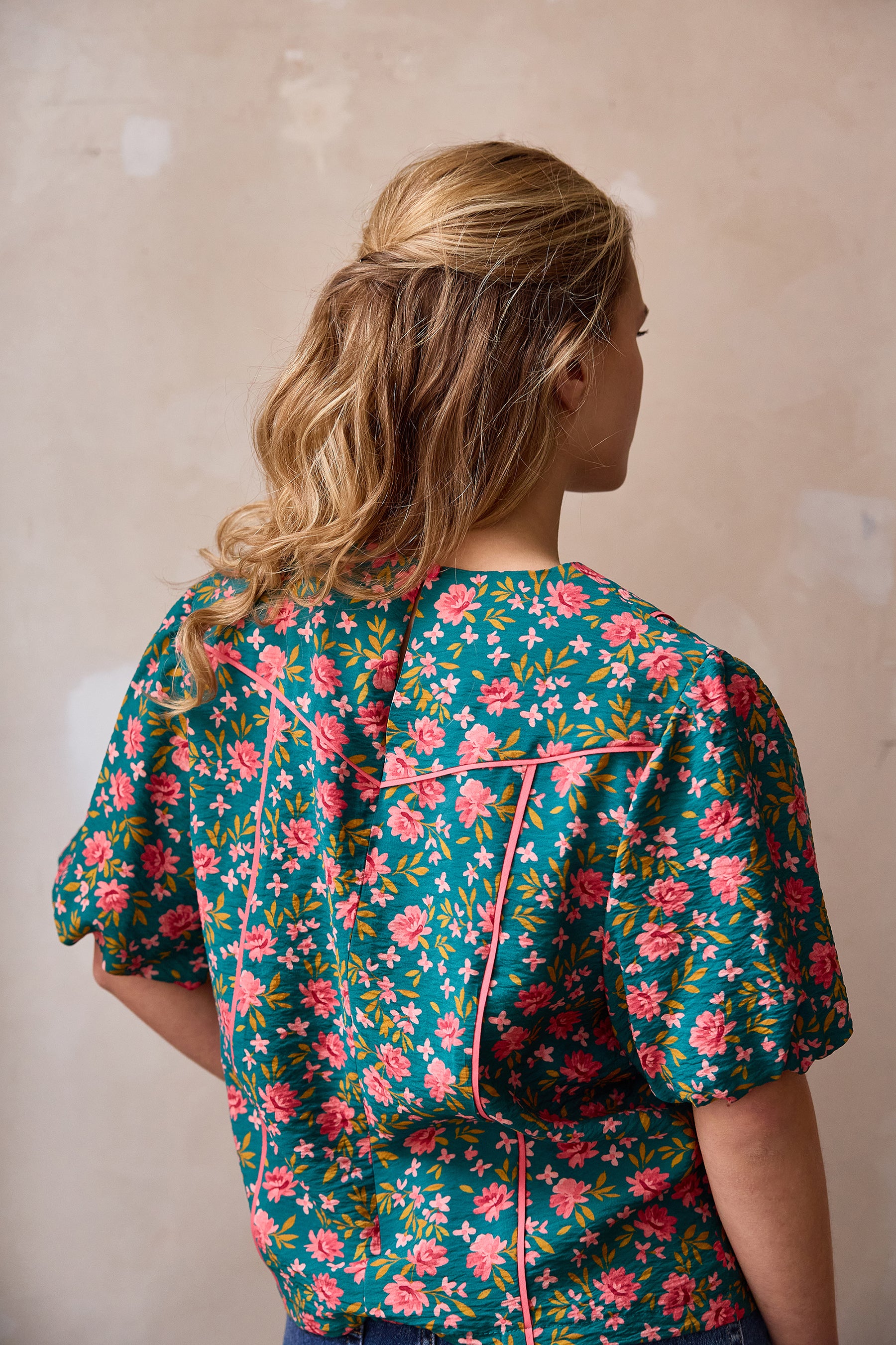 Atelier Jupe - Green Little Flowers Textured Viscose