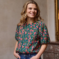 Atelier Jupe - Green Little Flowers Textured Viscose
