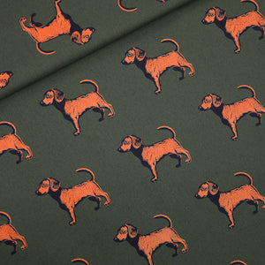 See You At Six - Doggies Woods Green Cotton Canvas Gabardine Twill