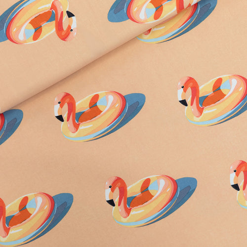 See You At Six - Inflatable Flamingos Peachy Beige French Terry