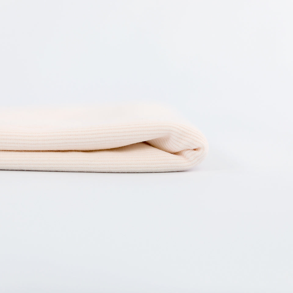 REMNANT 0.2 Metre - See You At Six - Cloud White Ribbing – Lamazi Fabrics