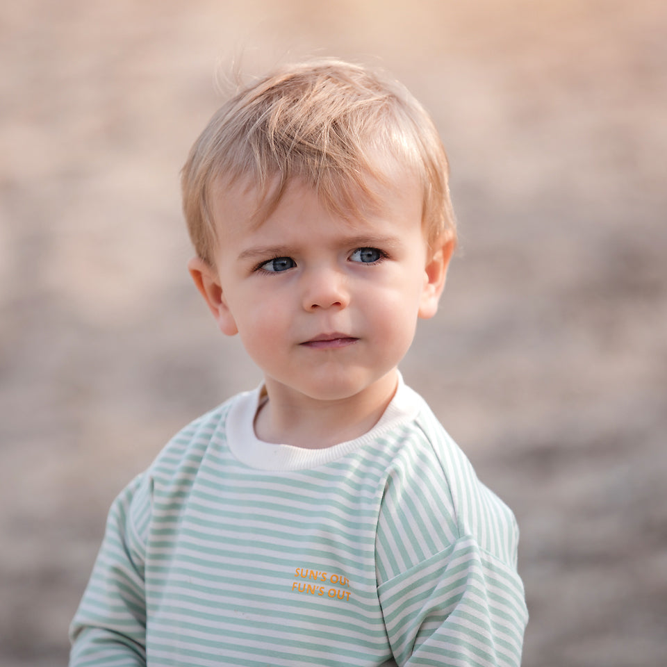 See You At Six - Horizontals 05 in Whisper Beige French Terry