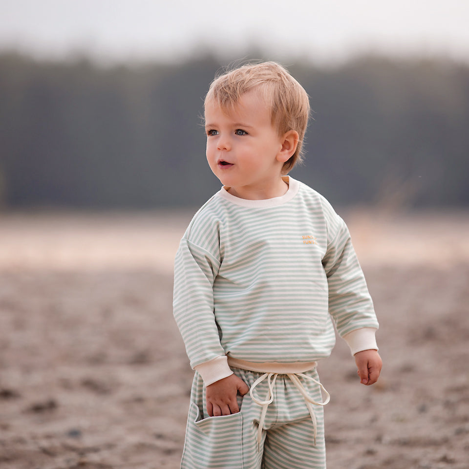 See You At Six - Horizontals 05 in Whisper Beige French Terry