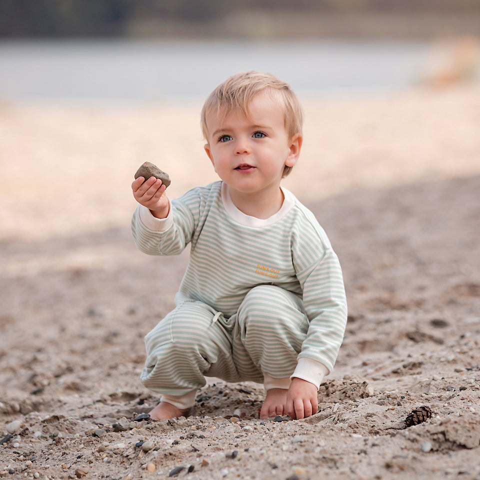 See You At Six - Horizontals 05 in Whisper Beige French Terry