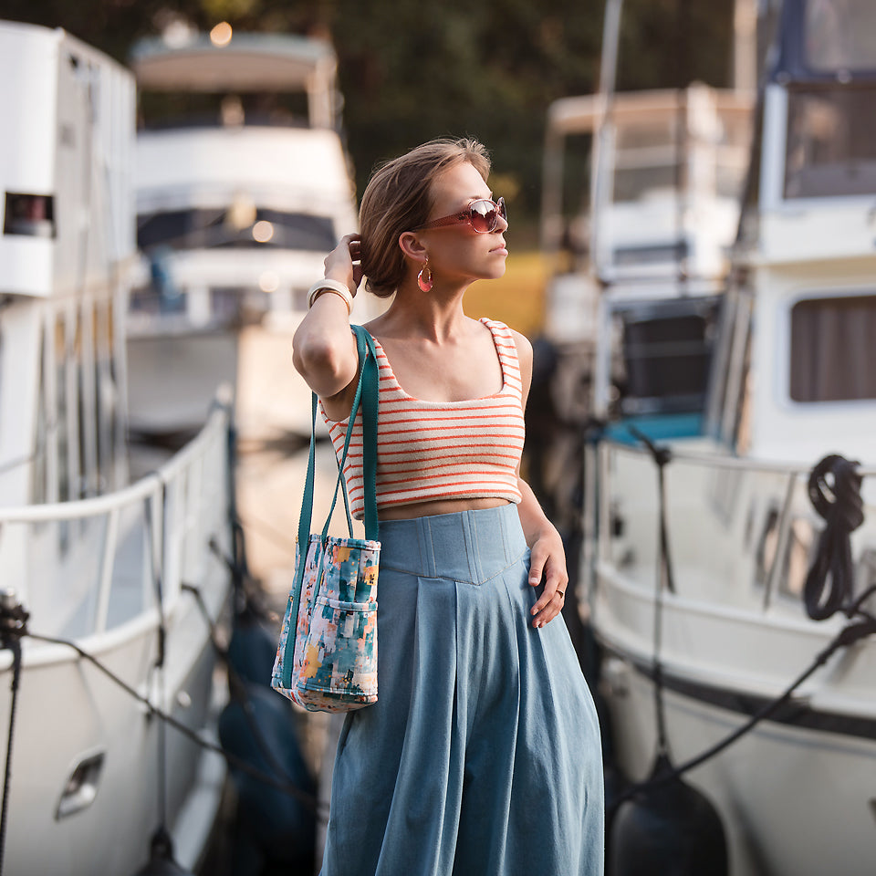 See You At Six - Horizontals in Whisper Beige Sponge Terry Cloth Extra Wide