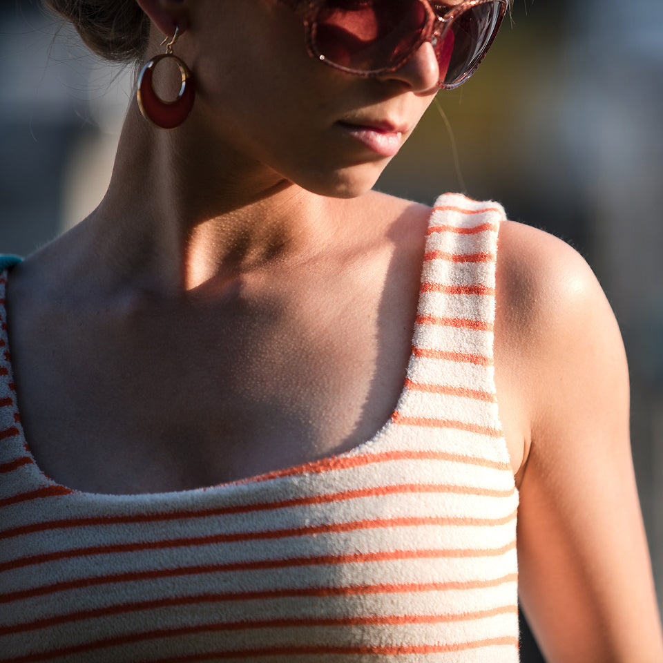 See You At Six - Horizontals in Whisper Beige Sponge Terry Cloth Extra Wide