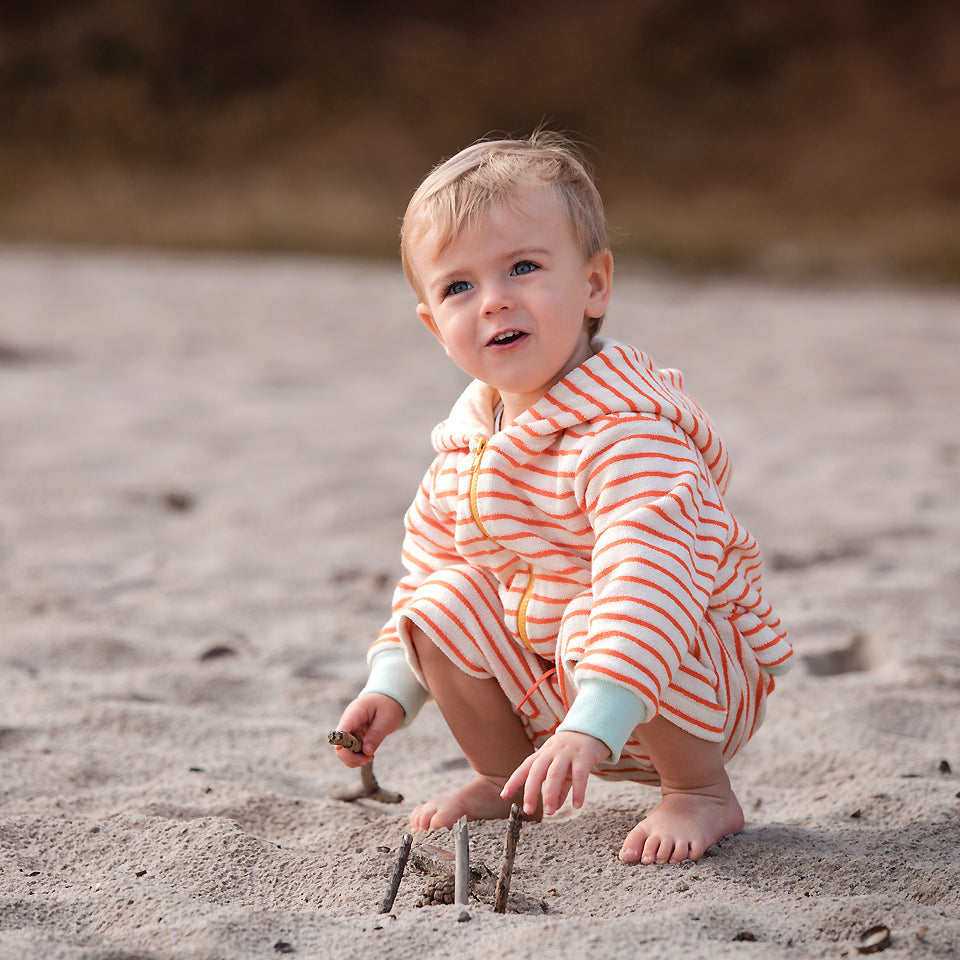 See You At Six - Horizontals in Whisper Beige Sponge Terry Cloth Extra Wide