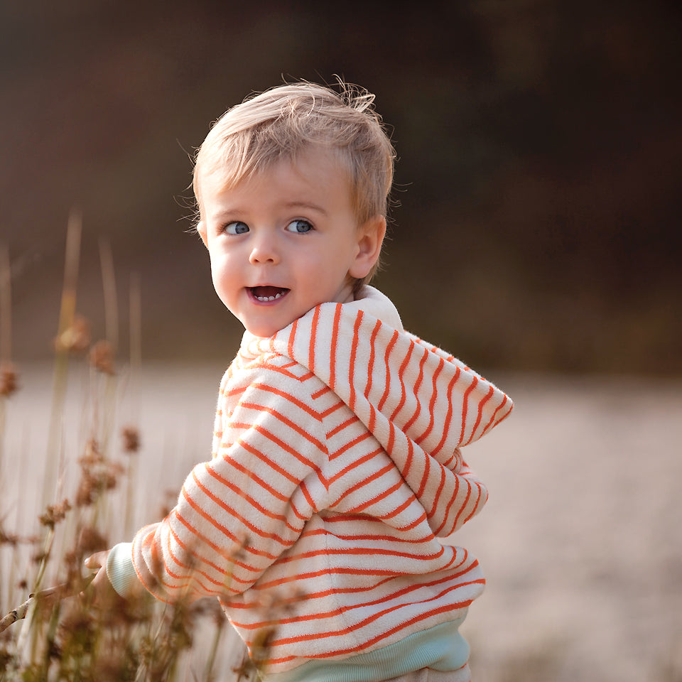 See You At Six - Horizontals in Whisper Beige Sponge Terry Cloth Extra Wide