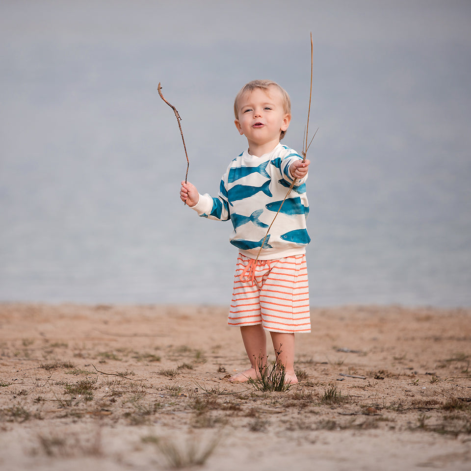 See You At Six - Horizontals in Whisper Beige Sponge Terry Cloth Extra Wide