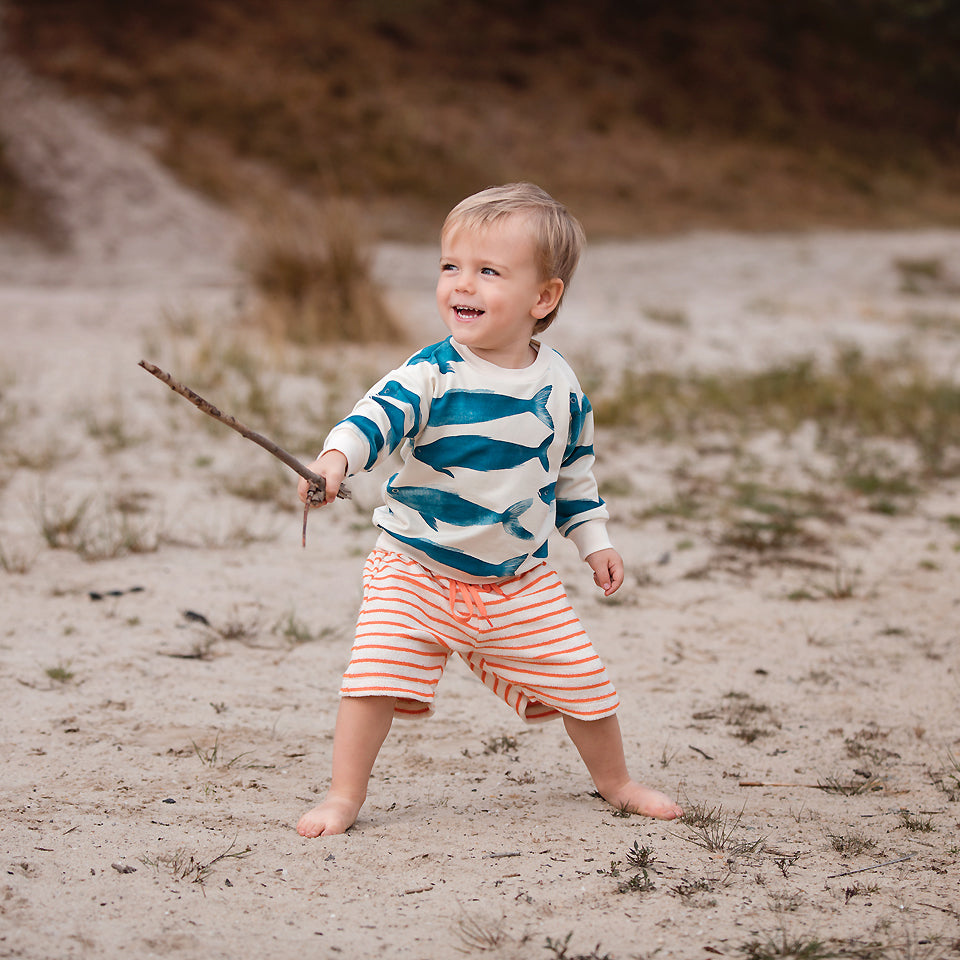 See You At Six - Horizontals in Whisper Beige Sponge Terry Cloth Extra Wide