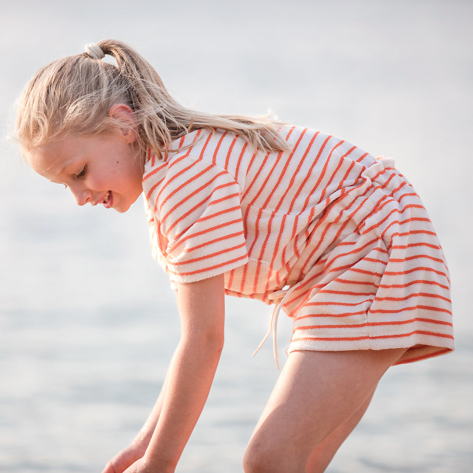 See You At Six - Horizontals in Whisper Beige Sponge Terry Cloth Extra Wide