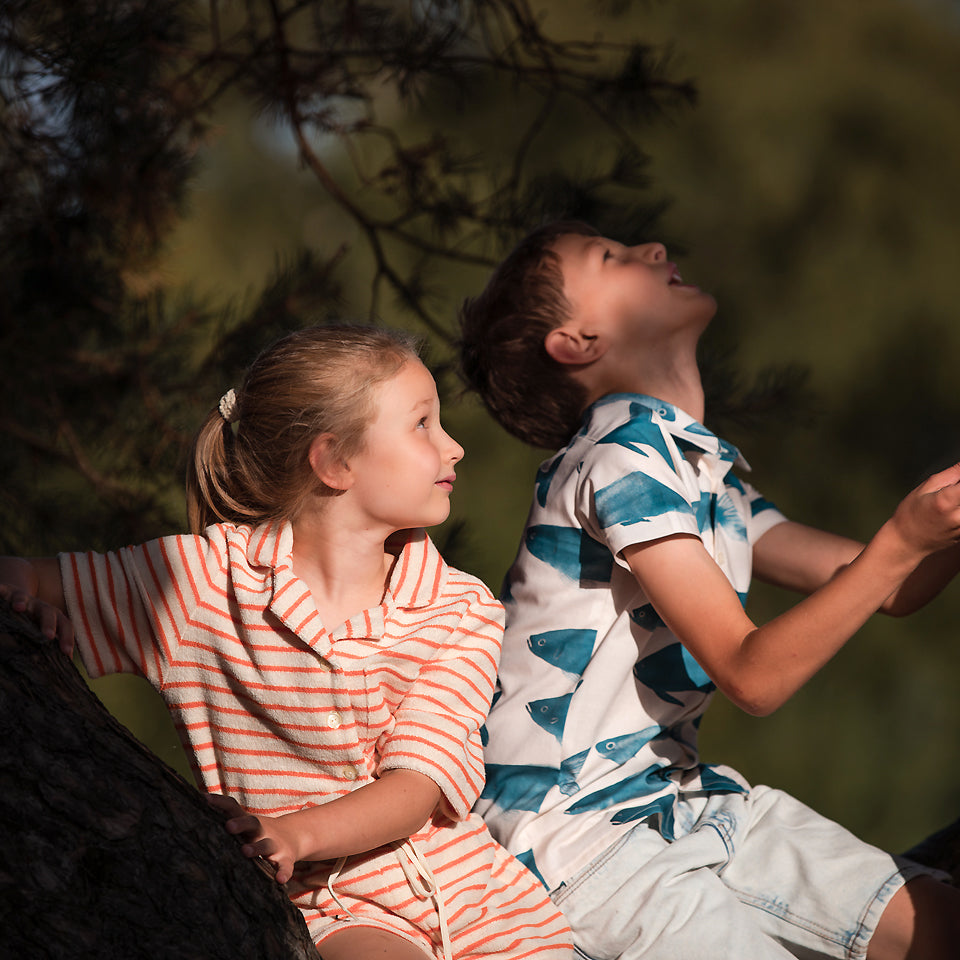 See You At Six - Horizontals in Whisper Beige Sponge Terry Cloth Extra Wide