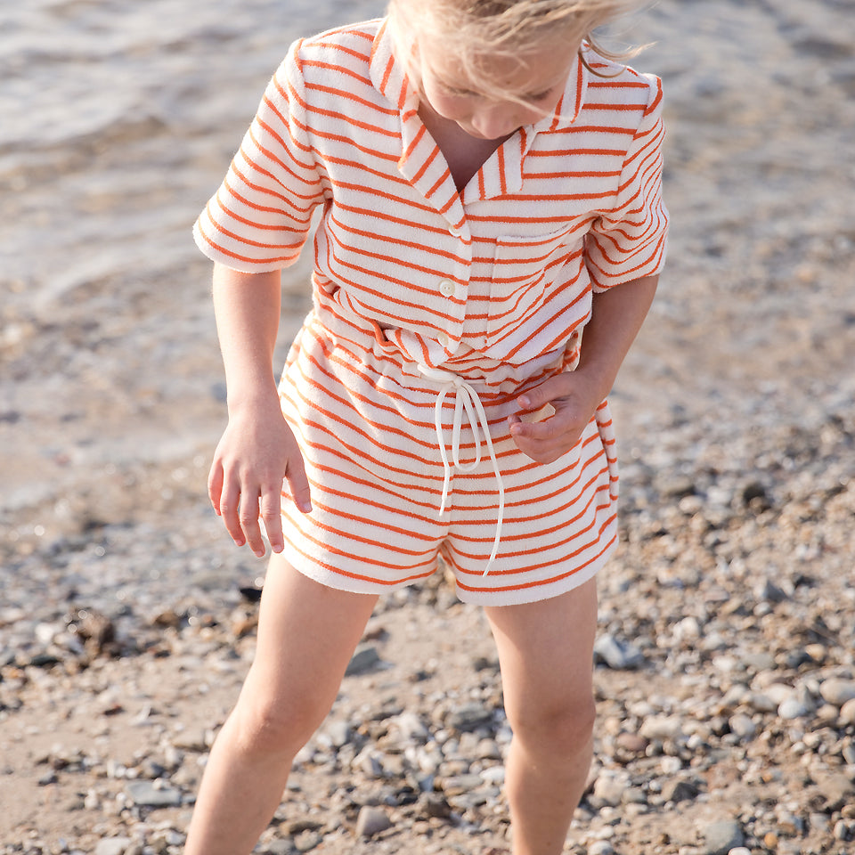 See You At Six - Horizontals in Whisper Beige Sponge Terry Cloth Extra Wide