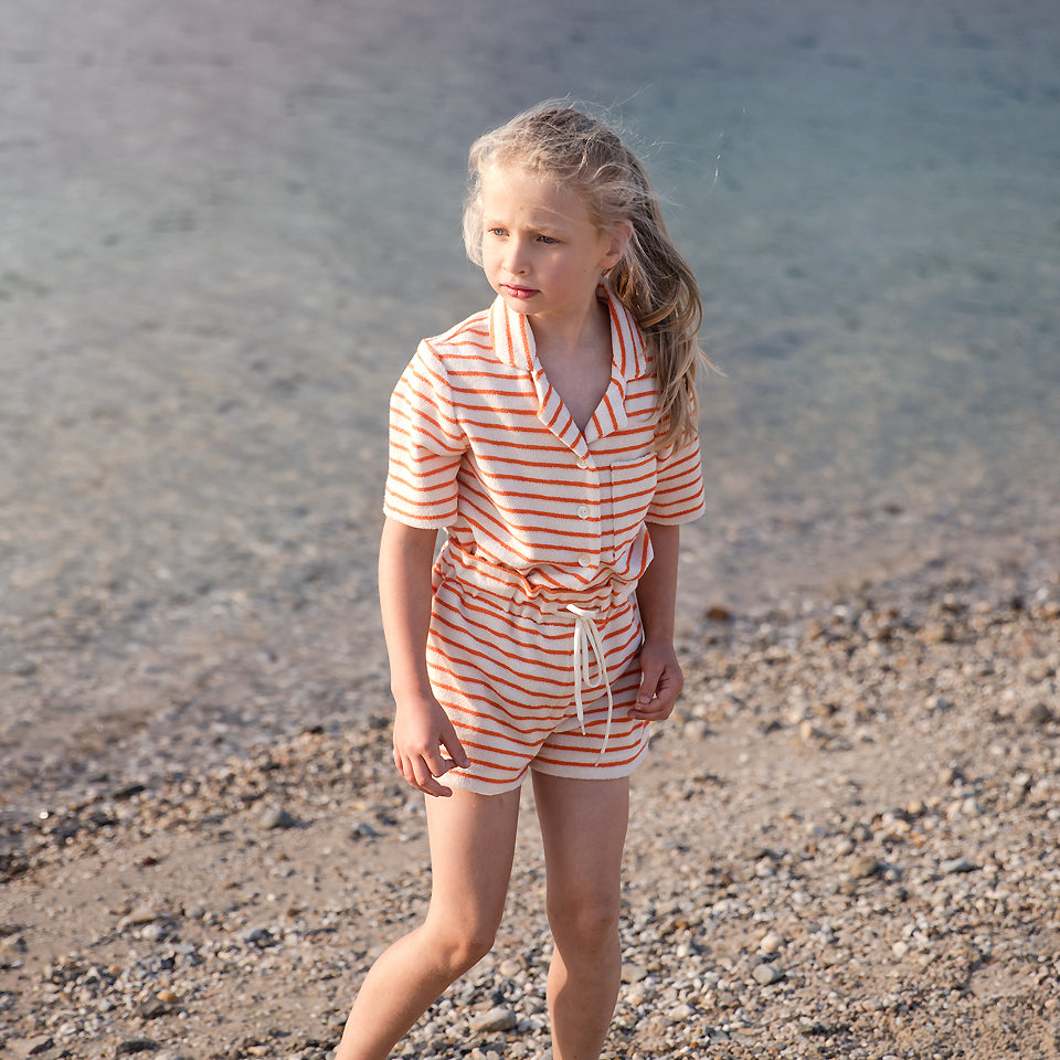 See You At Six - Horizontals in Whisper Beige Sponge Terry Cloth Extra Wide