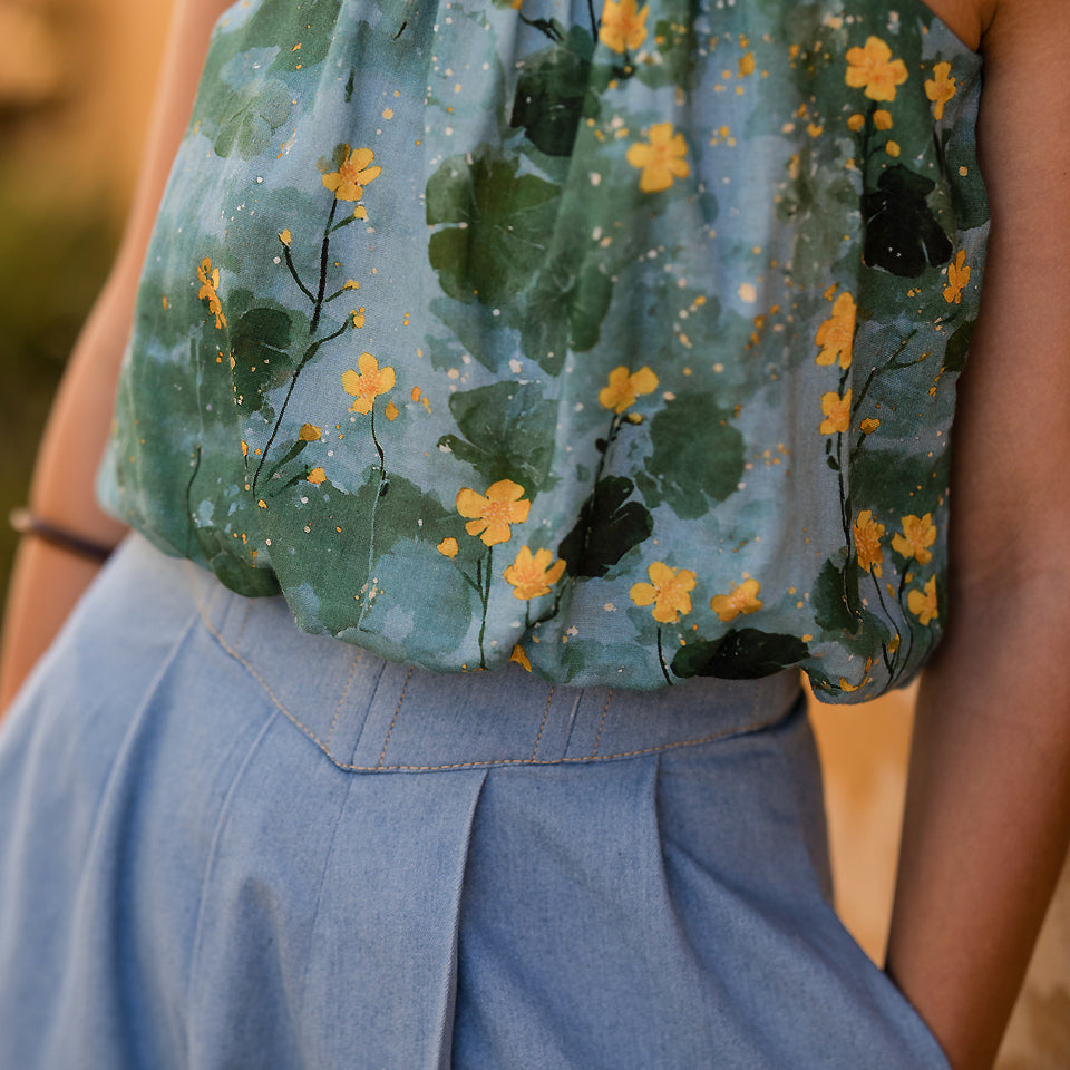 See You At Six - Marsh Marigolds Cotton Double Gauze