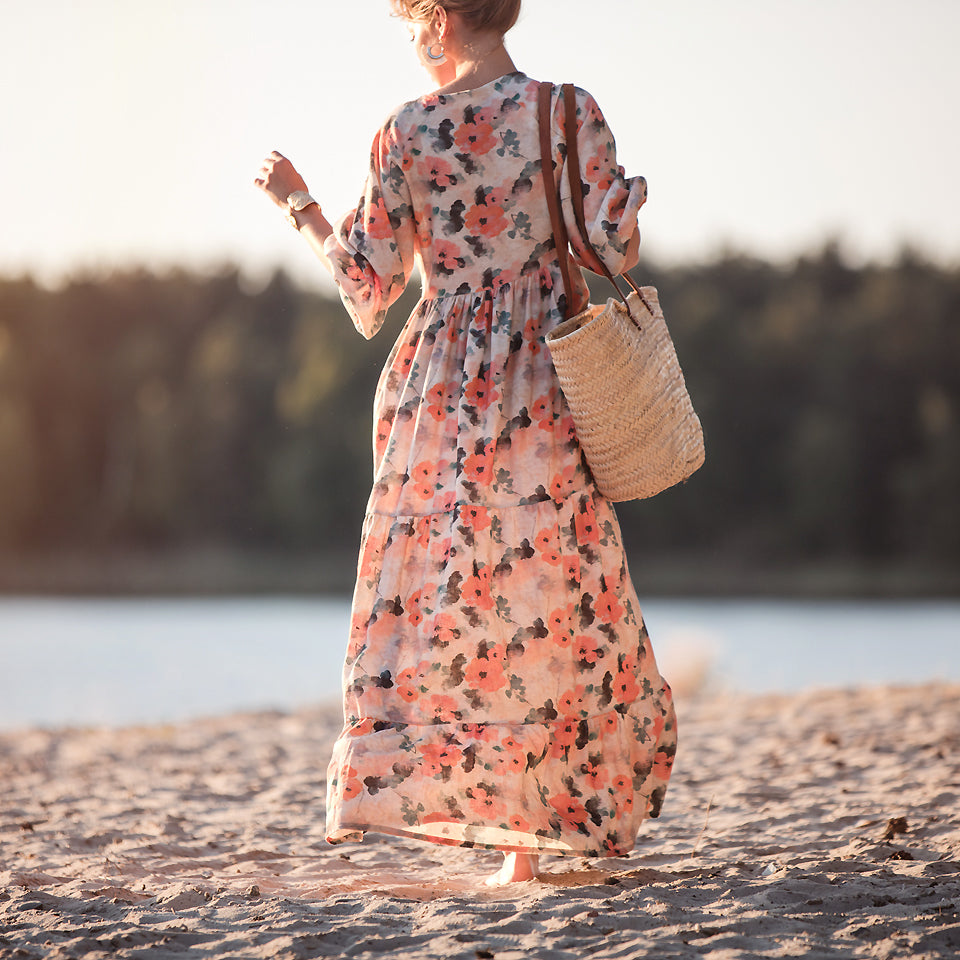 See You At Six - Misty Rose Linen Viscose Fabric