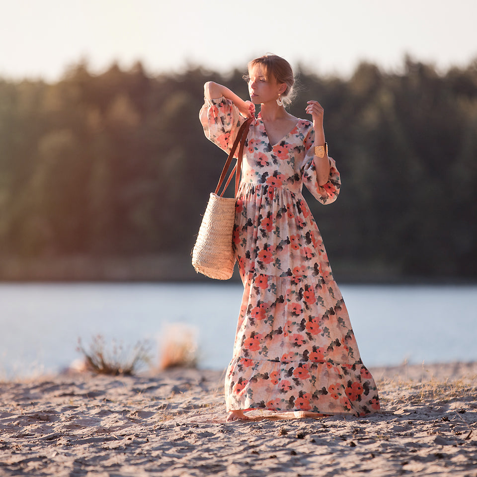 See You At Six - Misty Rose Linen Viscose Fabric