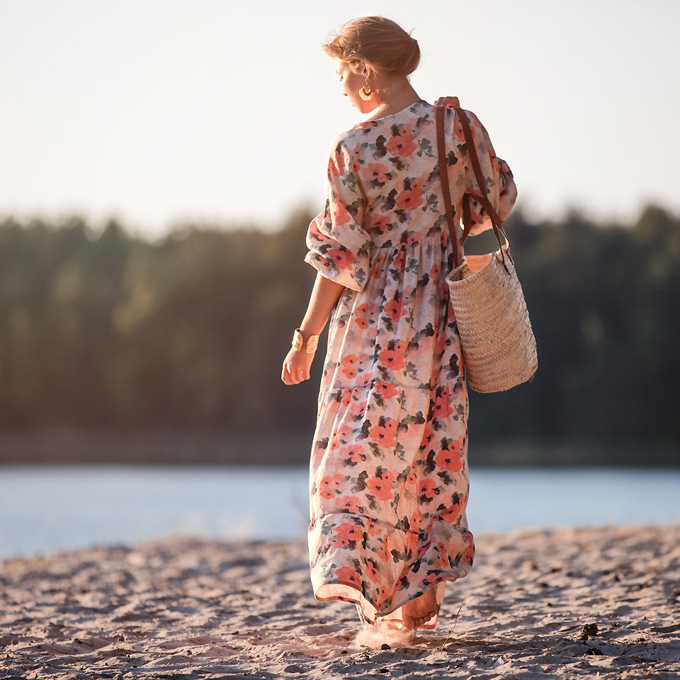 See You At Six - Misty Rose Linen Viscose Fabric