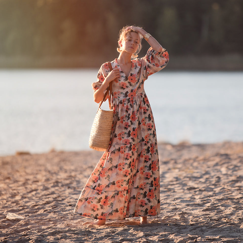 See You At Six - Misty Rose Linen Viscose Fabric