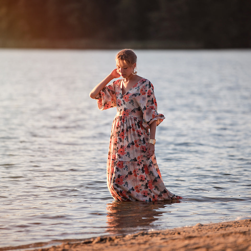 See You At Six - Misty Rose Linen Viscose Fabric