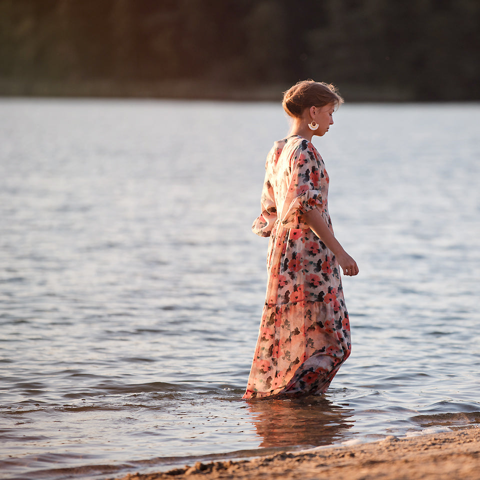 See You At Six - Misty Rose Linen Viscose Fabric