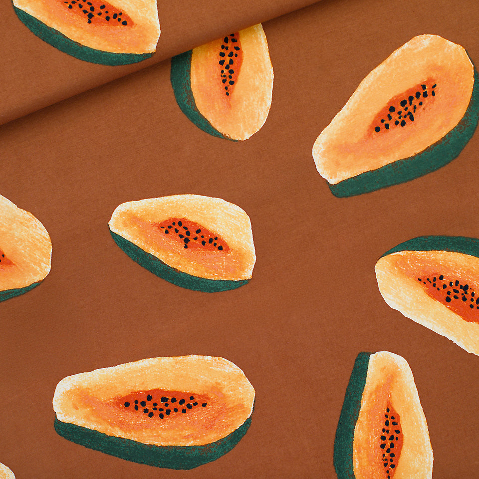 See You At Six - Papayas in Glazed Ginger Brown French Terry