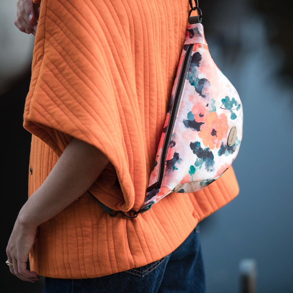 See You At Six - Autumn Maple Orange Quilted Knit Extra Wide
