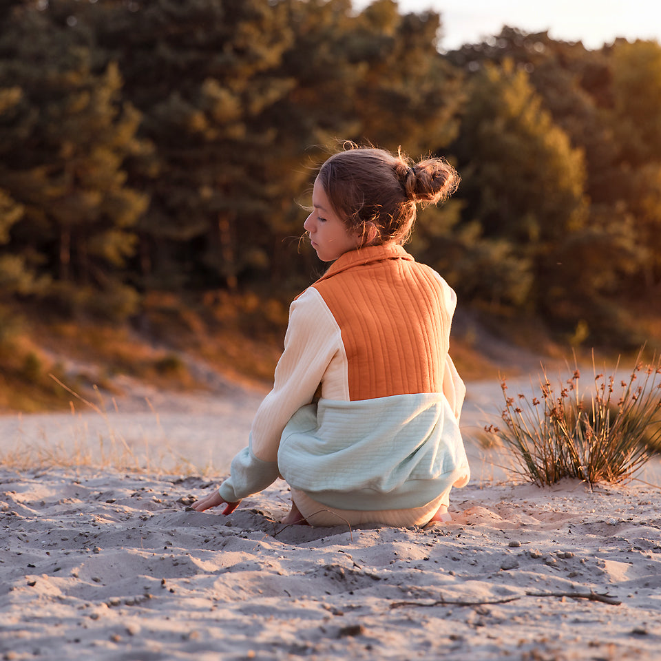 See You At Six - Autumn Maple Orange Quilted Knit Extra Wide