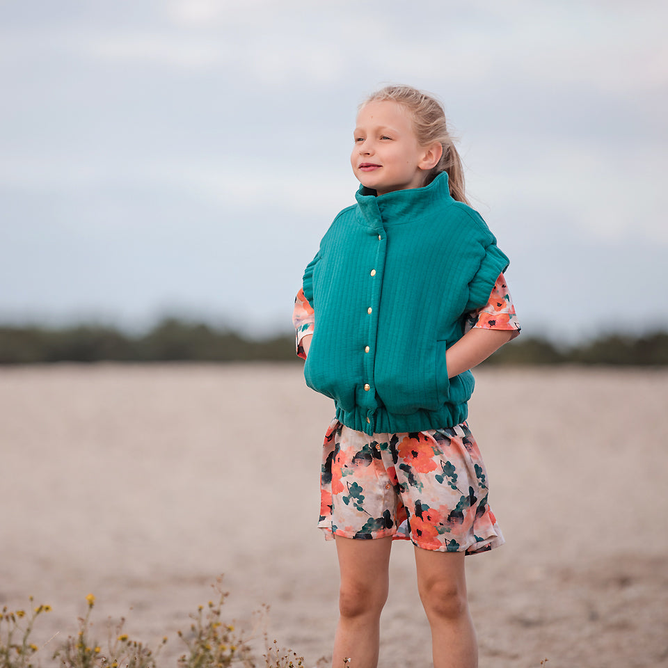 See You At Six - Teal Green Quilted Knit Extra Wide