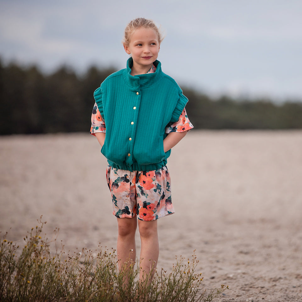 See You At Six - Teal Green Quilted Knit Extra Wide