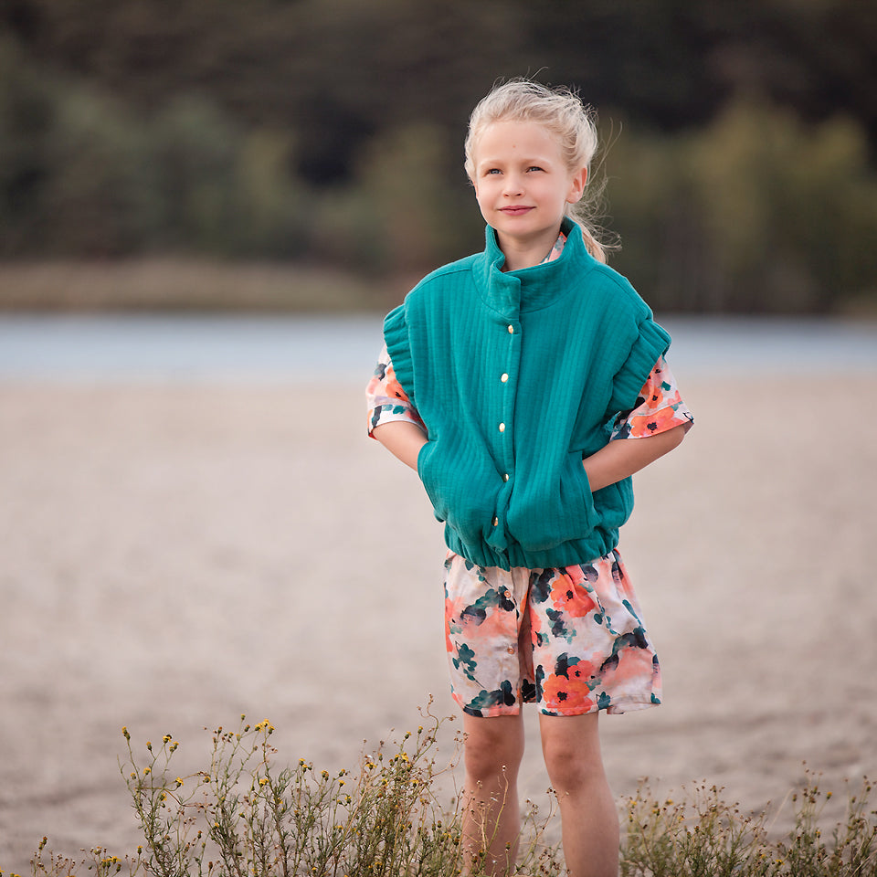 See You At Six - Teal Green Quilted Knit Extra Wide