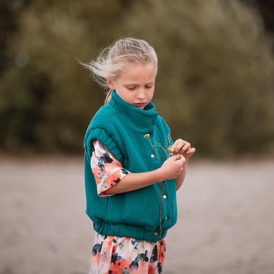 See You At Six - Teal Green Quilted Knit Extra Wide