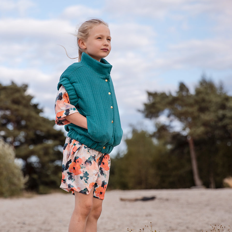 See You At Six - Teal Green Quilted Knit Extra Wide