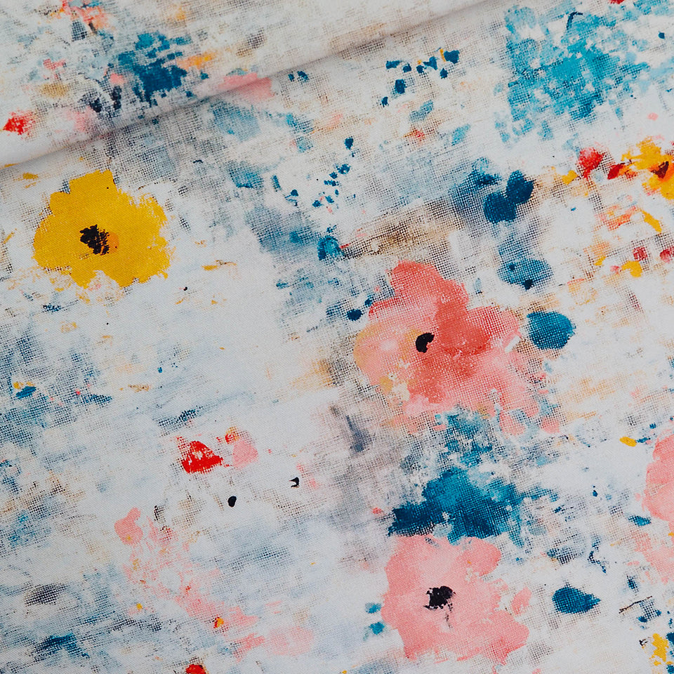 See You At Six - Roses on Canvas Cotton Canvas Gabardine Twill