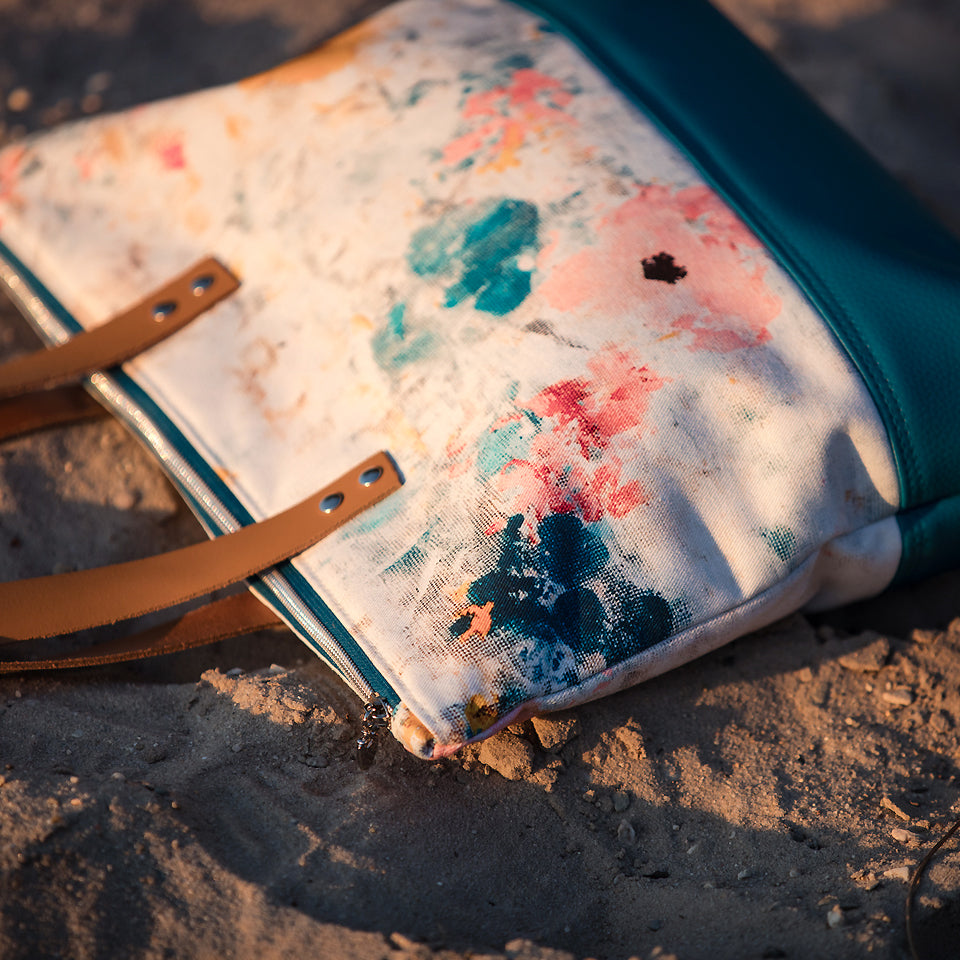 See You At Six - Roses on Canvas Cotton Canvas Gabardine Twill