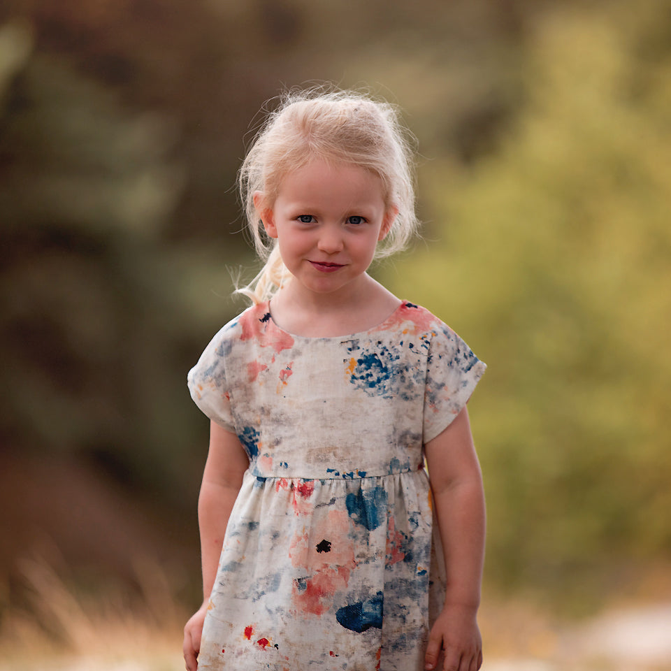 REMNANT 0.36 Metre - See You At Six - Roses on Canvas Linen Viscose Fabric