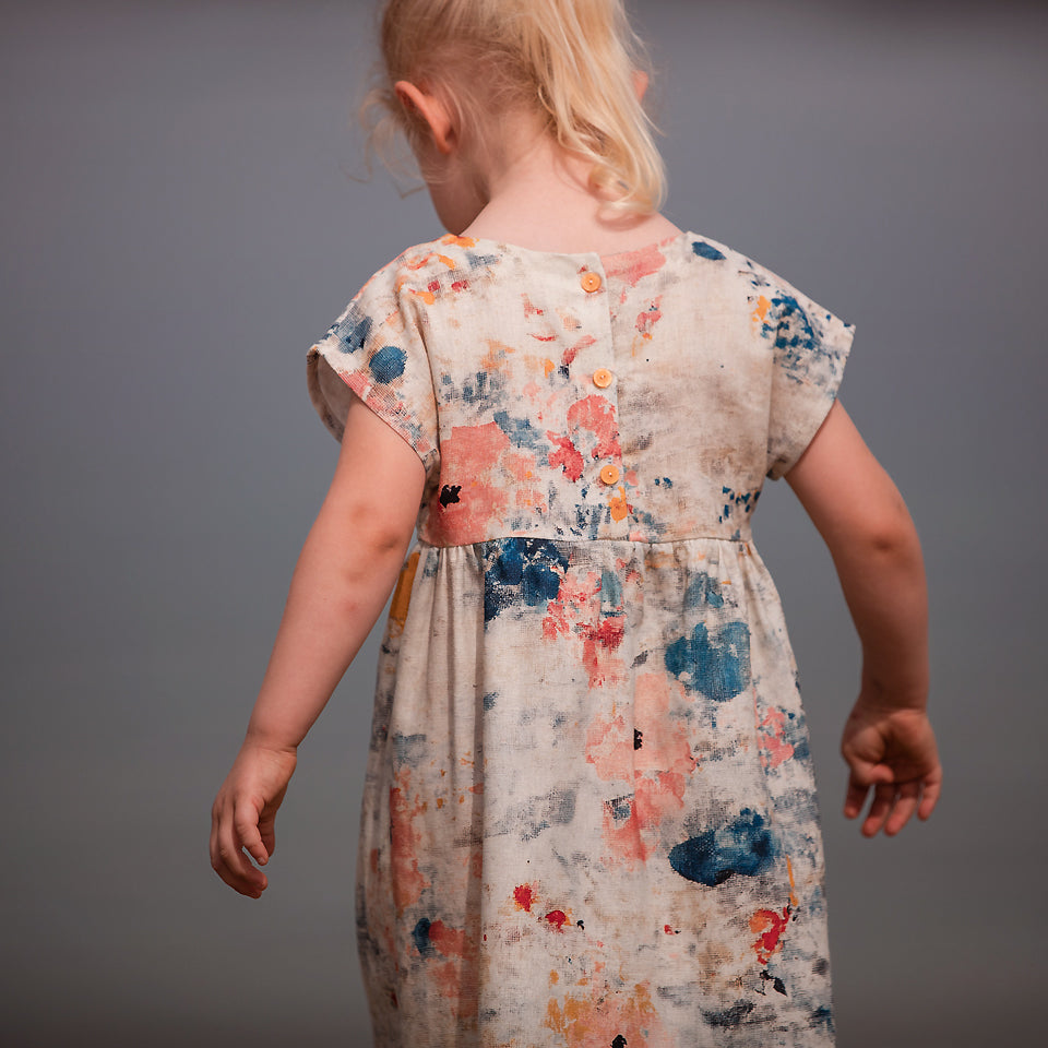 REMNANT 0.36 Metre - See You At Six - Roses on Canvas Linen Viscose Fabric