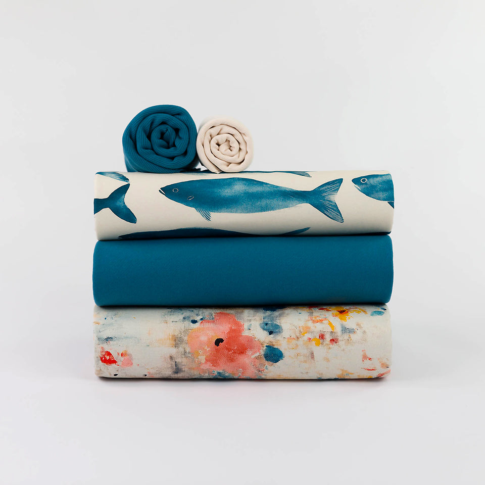 REMNANT 0.36 Metre - See You At Six - Roses on Canvas Linen Viscose Fabric