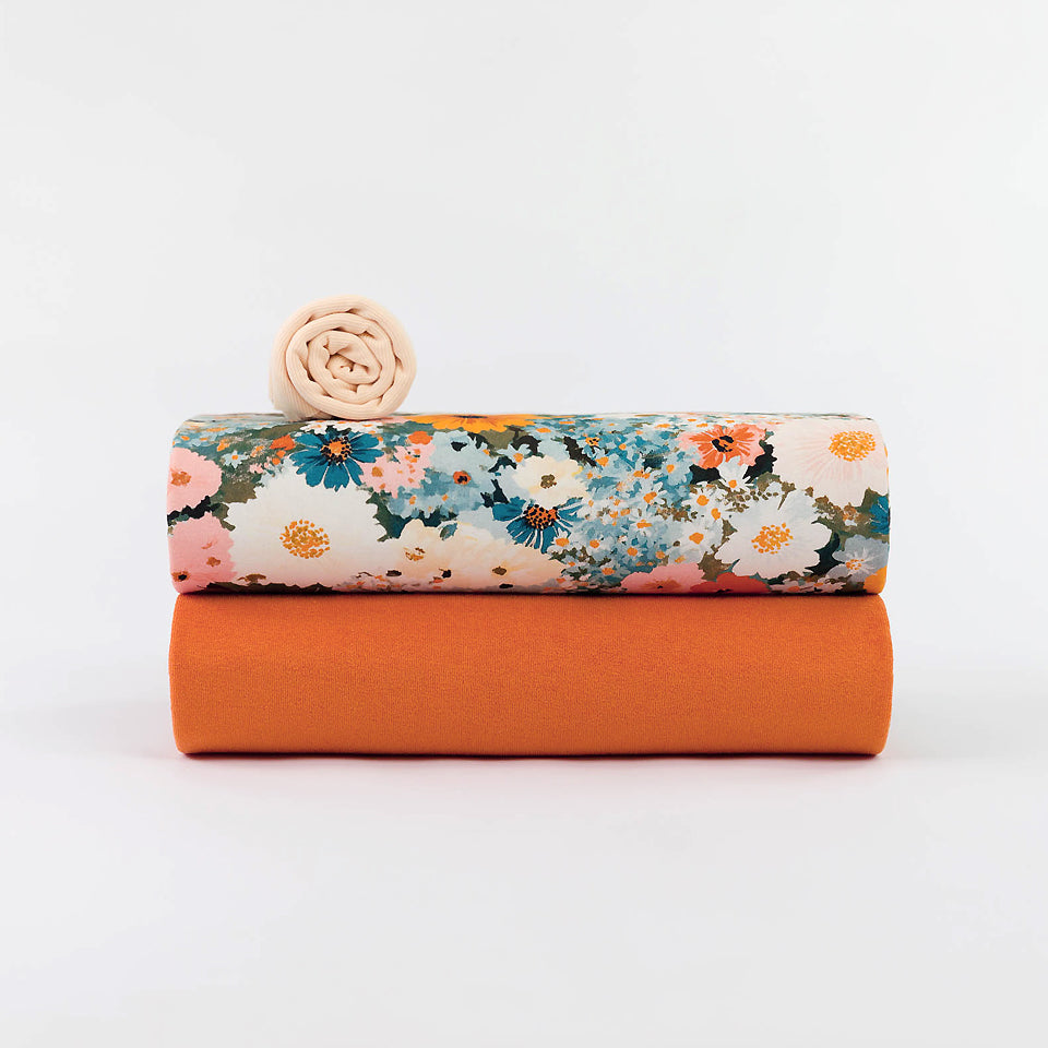 See You At Six - Autumn Maple Orange Sponge Terry Cloth Extra Wide