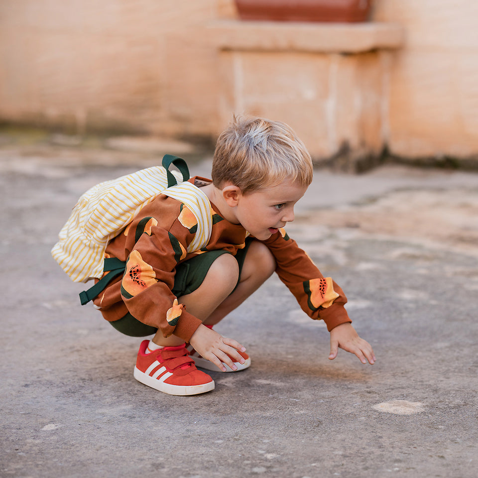 See You At Six - Wiggly Verticals in Yellow and Papyrus Crème Cotton Canvas Gabardine Twill