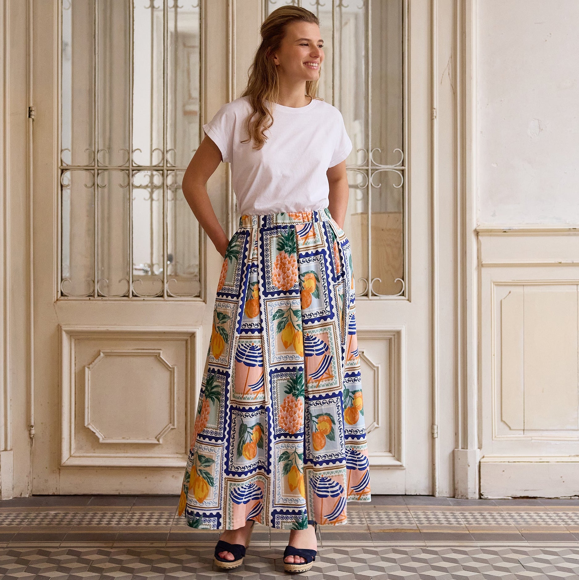 Atelier Jupe - Summer Tiles Viscose Fabric