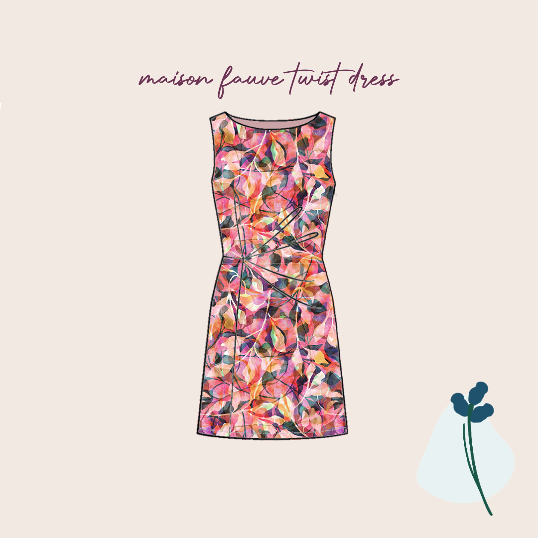 Sewing Kit - Twist Dress in Lamazi Exclusive Linen Fabrics