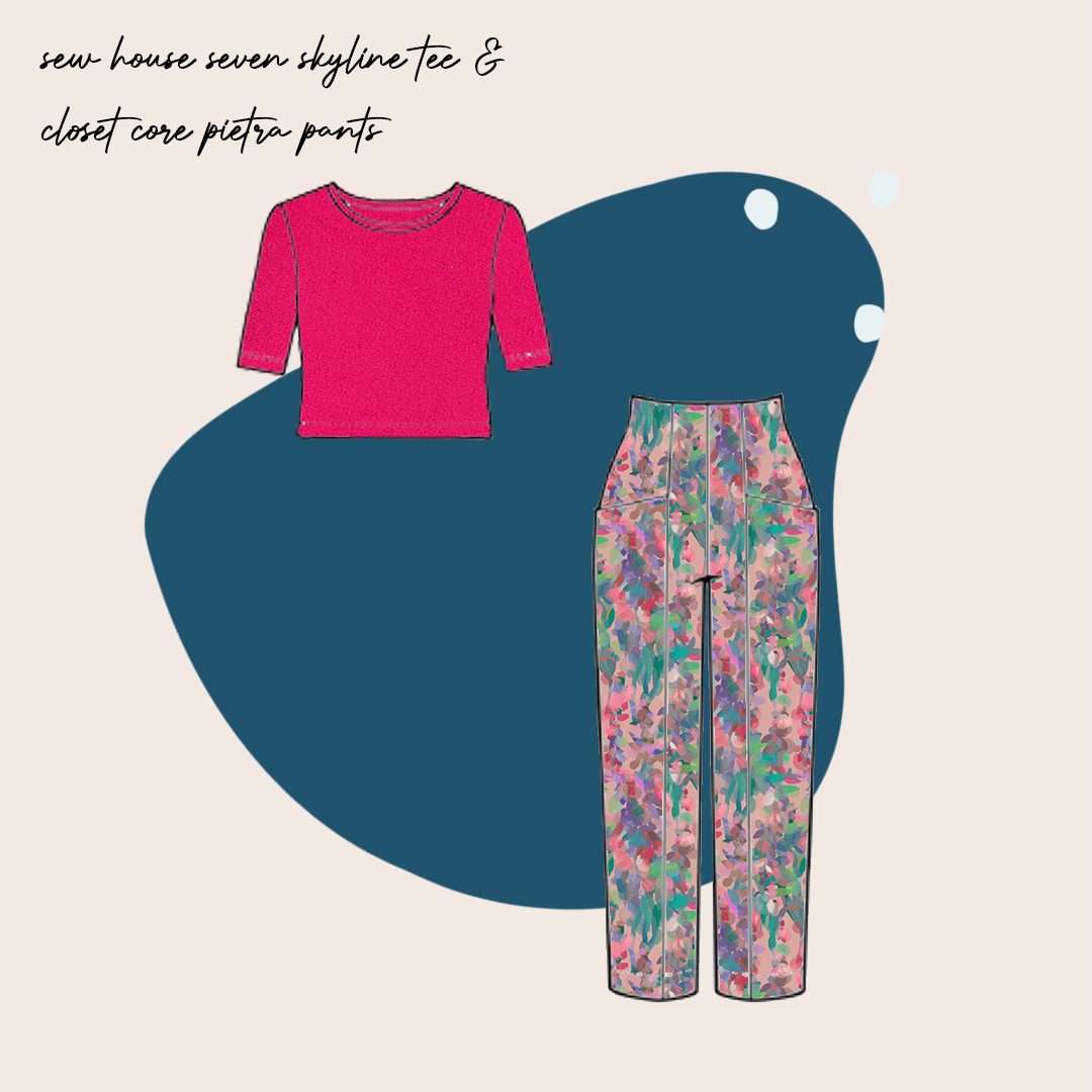 Make an Outfit Colour Bundle - Lupine Petals Blush Linen & Fuchsia Cotton Jersey