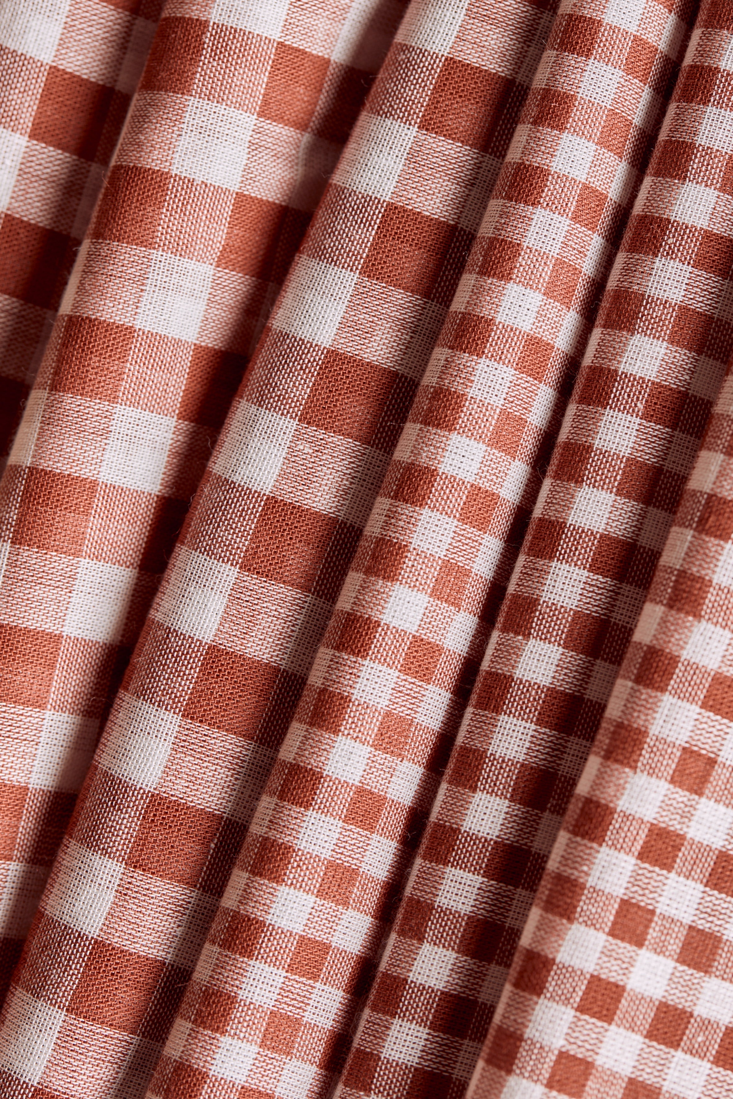 Atelier Brunette - Gingham Off-White Chestnut Cotton Double Gauze